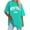 Mint Green, variant on T Shirts for Women Summer Ladies Tops Oversized Tshirts Crew Neck Short Sleeve Basic Tee Army Green S