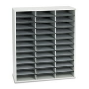 Fellowes Literature Organizer, 36 Sections Letter, 29" x 11 7/8" x 34 11/16", Dove Gray