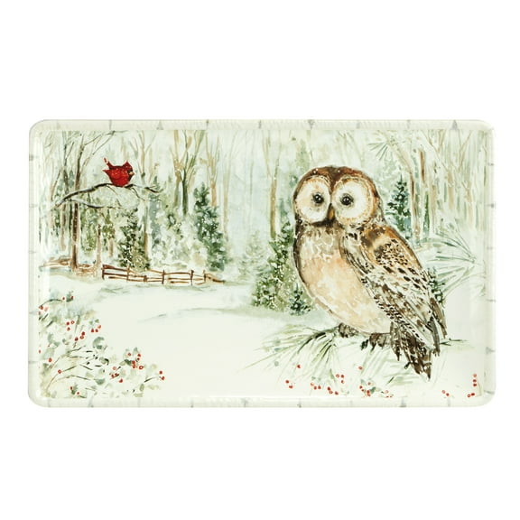 Certified International  Winter's Walk Rectangular Platter, 13" X 8"