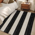 thumbnail image 4 of Black White Striped Area Rugs 2.7'x5', Washable Small Throw Rugs for Kitchen Bedroom, Farmhouse Vintage Shabby Chic Wood Grain Indoor Outdoor Rug Non-Slip Low Pile Carpet Runner Reversible Floor Mats, 4 of 8