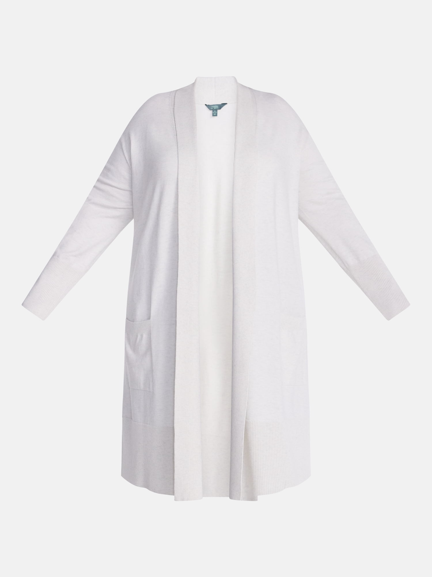 Terra and Sky Women's Plus Core Duster Cardigan with Long Sleeves, Lightweight,Sizes 0X-5X