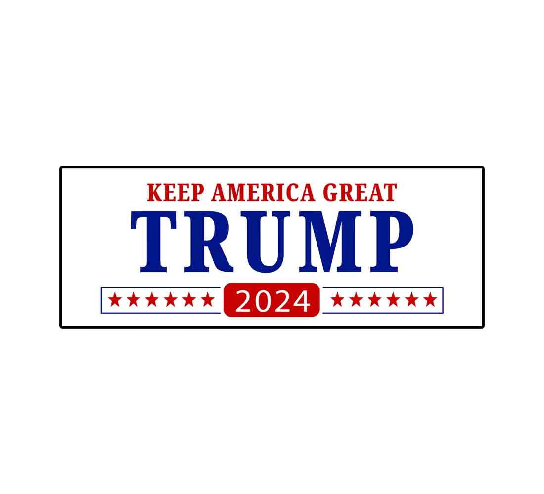 Trump 2024 President "Trumpamania" Bumper Sticker – USA Flag, MAGA, Republican Decal