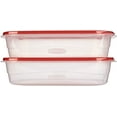 Rubbermaid TakeAlongs, 1 Gallon, 2 Packs, Red, Large Rectangular