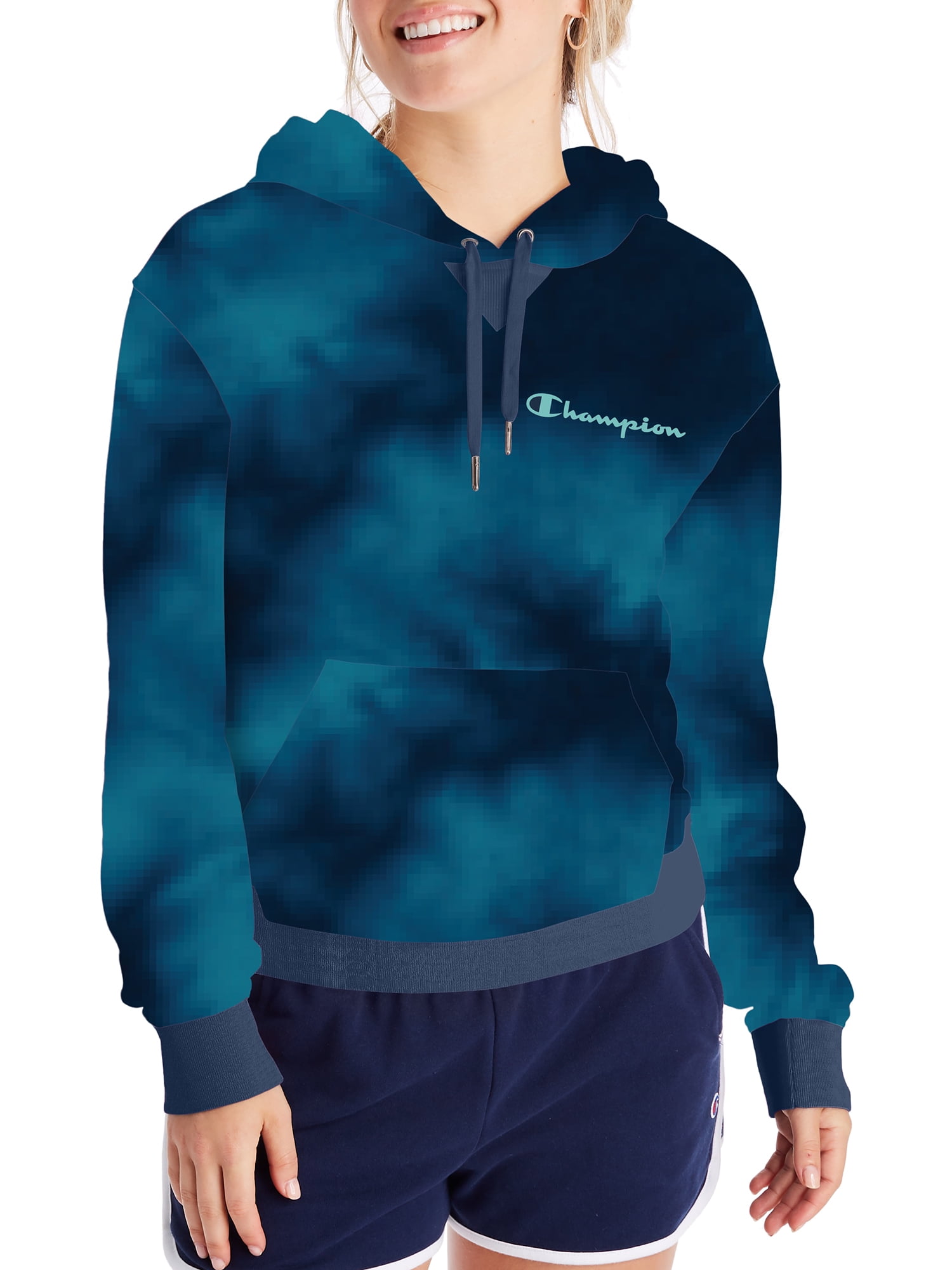 teal champion hoodie
