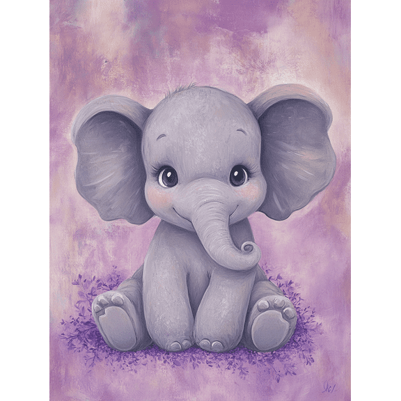 Cute Elephant Canvas Wall Art, Perfect for Bedrooms, Living Rooms, Nurseries, Offices, and Girls' Rooms.