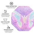 thumbnail image 3 of Fuzoiu Purple Sparkling Butterfly Print Leather Coasters Set,Drink Coasters Set of 4,for Tabletop Protection, Durable PVC Coasters,Home Décor and Housewarming Gift-Octagon, 3 of 6