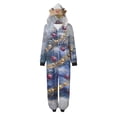 thumbnail image 2 of Penkiiy Matching Christmas Onesie Pajamas for Family, Hooded One Piece Vacation PJs, Cute Printed Holiday Loungewear XL Multicolor, 2 of 4