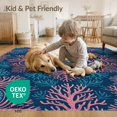 thumbnail image 4 of ODIKA 9'x12' Washable Area Rug Non-Shedding, Easy Care Fish Medallion With Coral Reef Scallop Motifs Mermaid Gradient Refined for Master Suite, California King, Under Bed, 4 of 7