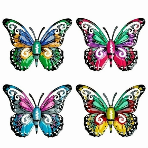 Iron Butterflys Wall Art Decorations,Metal Butterfly Sculptures for Garden, Yard Decor, Hanging Statues