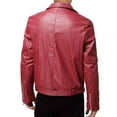 thumbnail image 3 of Mens Faux Leather Biker Jacket Vintage Asymmetric Zip Motorcycle Jackets PU Lightweight Punk Slim Coat with Pocket, 3 of 6