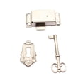 thumbnail image 1 of Cerradura para puerta de gabinete de 3 piezas, cerradura para muebles, diseño antiguo, resistente y estética. Níquel blanco, 1 of 9