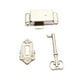 thumbnail image 1 of 3x Cerradura para gabinete, accesorios de herrajes para muebles, cerradura para muebles de diseño vintage para Níquel blanco, 1 of 9