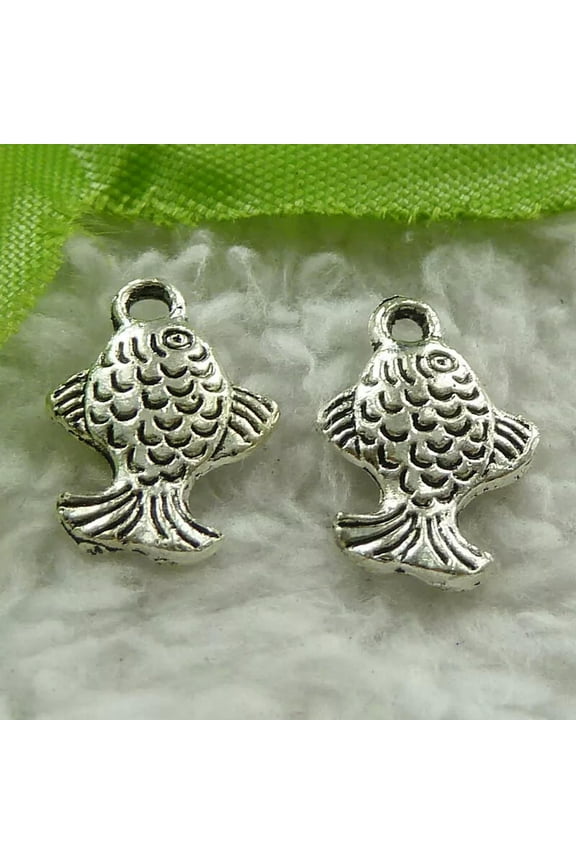 320pcs tibet silver fish charms 16X11mm B3754