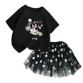 thumbnail image 3 of Conjunto de 2 piezas de camiseta de algodón para niños de Mickey de Disney, falda tutú de princesa de ballet esponjosa, falda de encaje para fiesta de cumpleaños de niña, 3 of 5