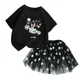 thumbnail image 3 of Conjunto de 2 piezas de camiseta de algodón para niños de Mickey de Disney, falda tutú de princesa de ballet esponjosa, falda de encaje para fiesta de cumpleaños de niña, 3 of 5
