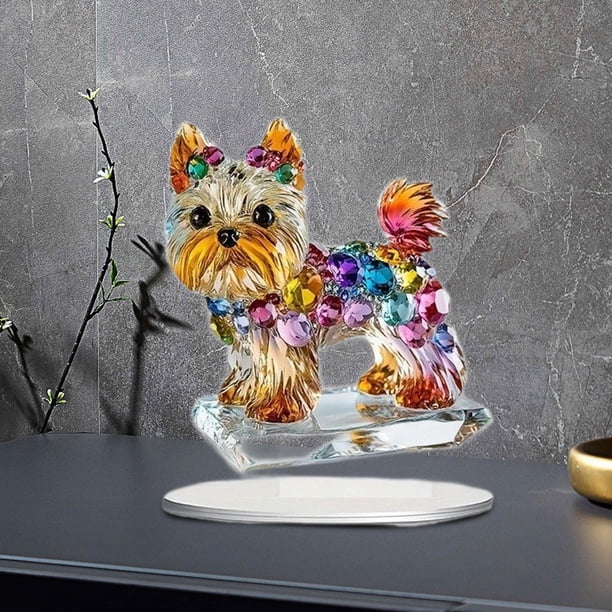 de perro acrílico placa decorativa 2d adorno de escritorio coleccionable decoración de mesa para la mesa del gabinete del estante Café en casa