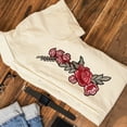 1 Pair Of DIY Rose Flower Embroidery Sewing Patch Appliques Suitable