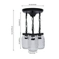 thumbnail image 5 of Loyalheartdy 3 Lights Glass Mason Jar Pendant Light Kitchen Island Hanging Lamp Farmhouse Ceiling Lamp Fixtures Rustic Chandelier, 5 of 12