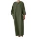 thumbnail image 2 of Puntoco Vestido De Manga Corta Con Cuello En V, Vestido Casual De Manga Media Con Bolsillo De Algodón Y Lino De Color Sólido Con Cuello En V Para Mujer De Primavera Y Verano Verde Militar Xxl, 2 of 7