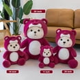 thumbnail image 3 of Animal de peluche de oso de fresa con sombrero extraíble, peluche de oso de peluche (oso de fresa rosa) (28 cm), 3 of 5