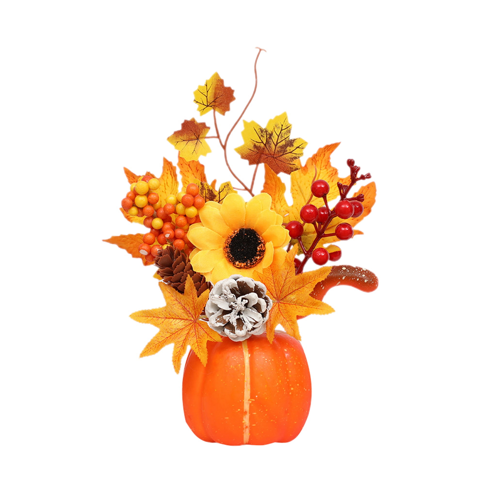 Ma&Baby Fall Pumpkin Decor Ornament Maple Leaf Berry Sun Flower Set