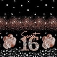 thumbnail image 4 of Sweet 16 Birthday Tablecloth Decorations for Girls, 3pcs Disposable Black and Rose Gold Happy 16th Birthday Party Supplies Table Cover, 86in x 55in$$Electronics Accessories, 4 of 7