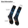 thumbnail image 2 of Goofa Cool Blue Light Wolf Pattern Adult Stockings, Color-Block Knee High Socks, Comfortable and Breathable, Soft and Stretchable, Sports, and Decoration, 2 of 6