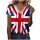 thumbnail image 2 of Fiudx Ofertas y Liquidaciones Moda Mujer Casual Día de La Independencia Impresión Blusa Manga Corta Camiseta Verano Encaje Tops, 2 of 5