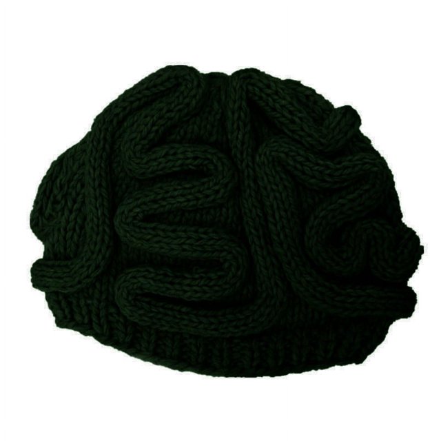 Gorro con forma de cerebro de parodia de terror, gorro con forma de cerebro de personalidad tejido a mano para Halloween