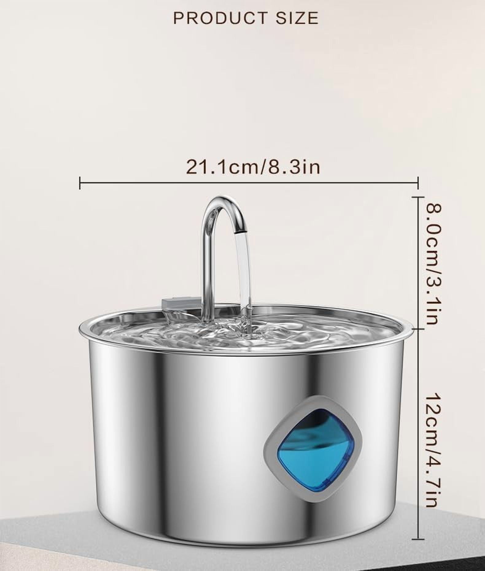 Water Fountain for Cats & Dogs, 2025 Upgraded Pawira Cat Fountain for Small Dogs, Large Capacity of 3.2l (108 Fl Oz), Natural Circulation Filtration