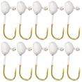 thumbnail image 1 of 10 Pcs Hameçons Ronds pour Tête Jig en Acier à Haute Teneur en Carbone pour Pêche, 1 of 5