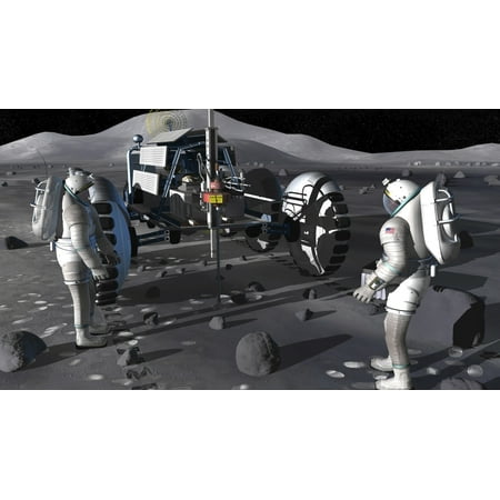 Artists rendering of future space exploration missions Canvas Art - Stocktrek Images (37 x 21)