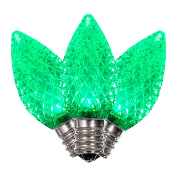 Vickerman C7 LED Green Faceted Replacement Bulb, bag of 25