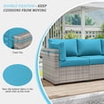 thumbnail image 4 of Pakunoda 8Pcs Cushion Covers for Outdoor Furniture, Waterproof Patio Cushion Covers Replacement Slipcovers with Zipper, Washable Reusable Outdoor Cushion Covers Lake Blue, Covers Only, 4 of 7