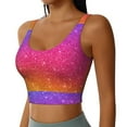 thumbnail image 2 of Fotbe Holiday Shiny Pattern Womens' Sports Bra Longline Wirefree Padded with Medium Support Sports Moisture-Wicking Workou Vest,Tank Top-, 2 of 7