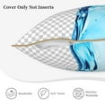 thumbnail image 5 of Fotbe Crystal Clear Water Splash Pattern Velvet Decorative Throw Pillow Covers with Elegant Piping, Soft Plush Cushion Cover for Sofa, Bed, Car, Office-16"x16", 5 of 8