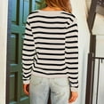 thumbnail image 4 of Women Striped Cardigan Sweaters Button up Cropped Knit Jackets Coat Fall Outfits Trendy Clothes New Open Front Cardigan Beige S, 4 of 9