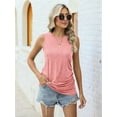 thumbnail image 4 of Womens Ruched Tank Tops Crewneck Sleeveless Shirts Slim Fitted Top Dressy Casual Summer Trendy Clothes 2025 Coral M, 4 of 6