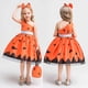 thumbnail image 2 of Vestido Para Niñas Ropa Para Niñas Bebés Falda De Gasa Para Niños Festival Cosplay Vestido De Mascarada Diadema Bolsa Conjunto Naranja Odeerbi  LM103-10565, 2 of 9