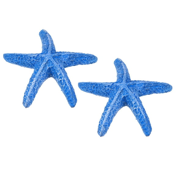FRCOLOR Blue Resin Sea Star for Fish Tank Decoration Vivid and Realistic Aquarium Resin Ornament 2 pcs