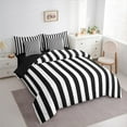 thumbnail image 4 of Feelyou Black White Striped Bedding Comforter Set 7pcs for Kids, Abstract Ombre King Bedding Sets, Modern Fashion Reversible Bed Sheets, Breathable Home Decor, 3pcs, 4 of 8