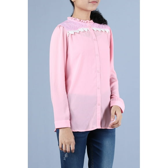 Junior Girl's woven shirt Pink