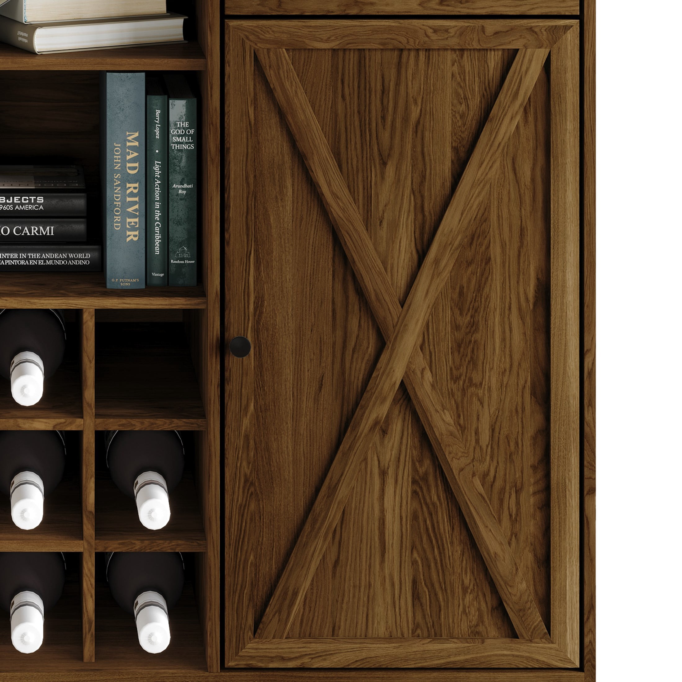 Castle Place Rustic Sideboard Buffet Cabinet, Brown