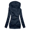 thumbnail image 2 of Baqcunre Winter Coats For Women Women'S Casual Solid Color Sweatshirt Slim Blouse Thick Coat Tunic Hooded Jacket Womens Fall Fashion 2023 Hoodies For Women Navy 3XL, 2 of 4