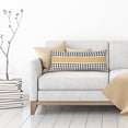 thumbnail image 2 of LR Home Ox Bay Hand-Woven Yellow/Black Stripe All-Natural Cotton Pillow Cover, 2 of 9