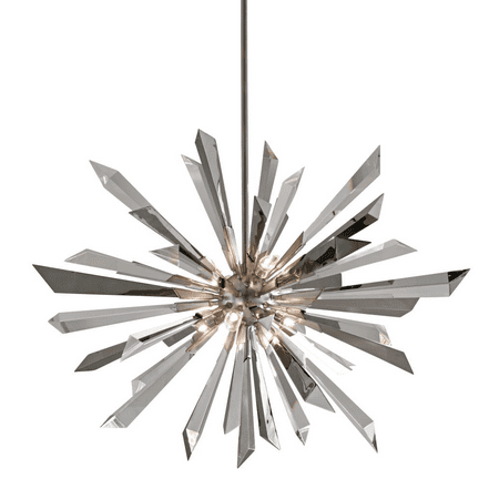 

Silver Leaf Tone Finished Pendants 38 Long Hand-Crafted Iron G9 8 Light Fixture