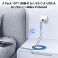 thumbnail image 5 of 20W PD & QC Dual-Port Fast Wall Charger Block, Type C Charger Block with 10FT USB-C to C & USB-A to C Cables, Power Adapter Compatible with iPhone 17/16/15 Pro Max iPad Pro Galaxy S26 Android,Blue, 5 of 7