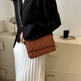thumbnail image 3 of New commuter leisure artificial leather small bag women's minimalist chain popular shoulder bag-Dark brown, 3 of 5