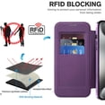 thumbnail image 5 of Ancove for iPhone 14 Pro Max Wallet Case with Card Holder,Magnetic Mag Safe RFID Blocking PU Leather Clear Back Full Body Protective Case Cover for iPhone 14 Pro Max,Purple, 5 of 7