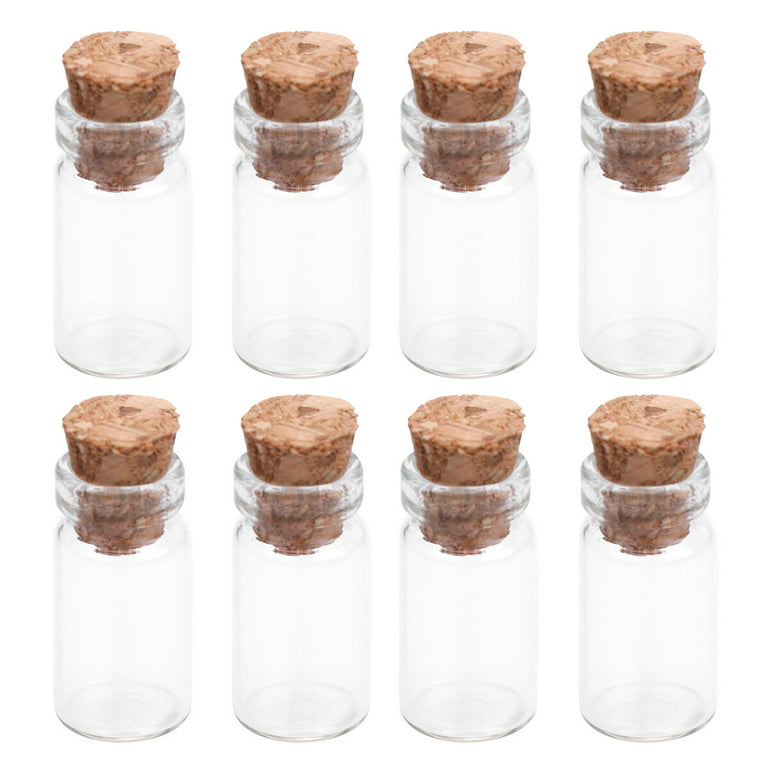 6 PC Mini Glass Jars Cork Lids Storage Containers Crafts Wedding Favors  Sand Jar